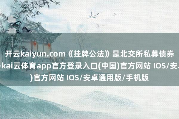 开云kaiyun.com《挂牌公法》是北交所私募债券的基础业务公法-kai云体育app官方登录入口(中国)官方网站 IOS/安卓通用版/手机版